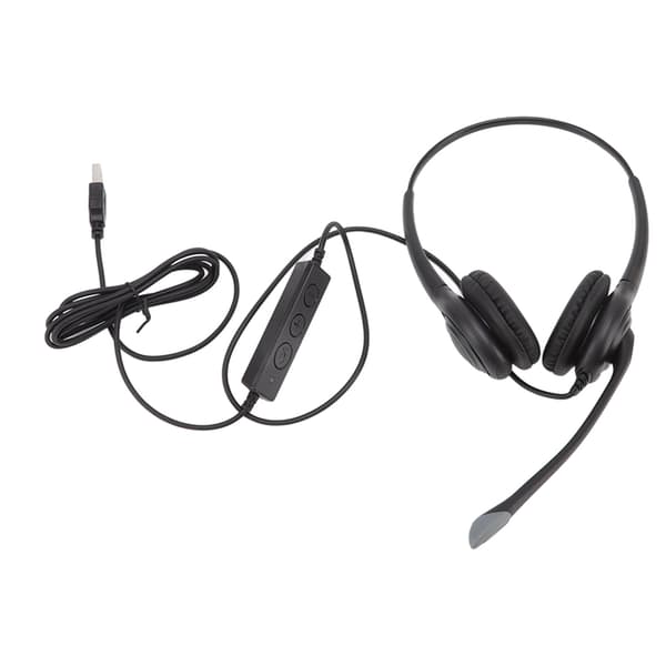 Støyreduserende USB-headset med mikrofon for PC Ergonomisk Klar Samtale Volumkontroll