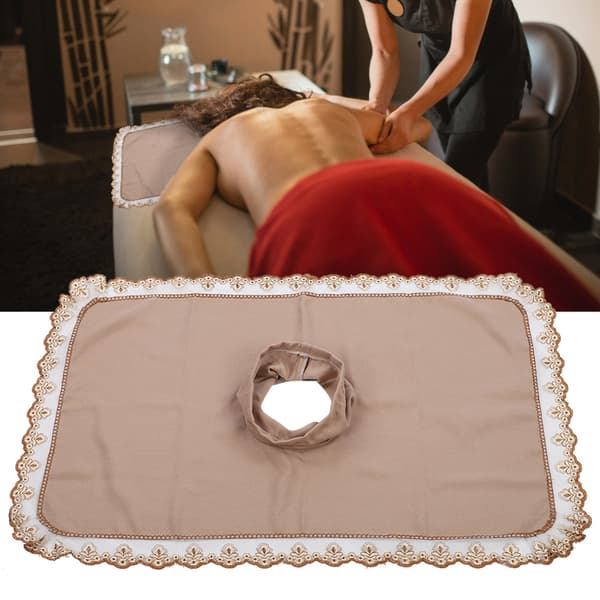 Spa Massage Bords Nackstöd Lakan Ljusbrun Skönhetssalong Ansiktshål