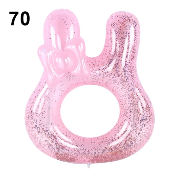 Paljett Rosa Kanin Simring Flytande Cirklar Söt Form för Flickbebis Barn 70cm