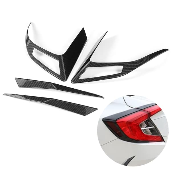 4:e generationens kolfiber bakljus trimskydd kompatibelt med Honda Civic 10:e 2016-2019