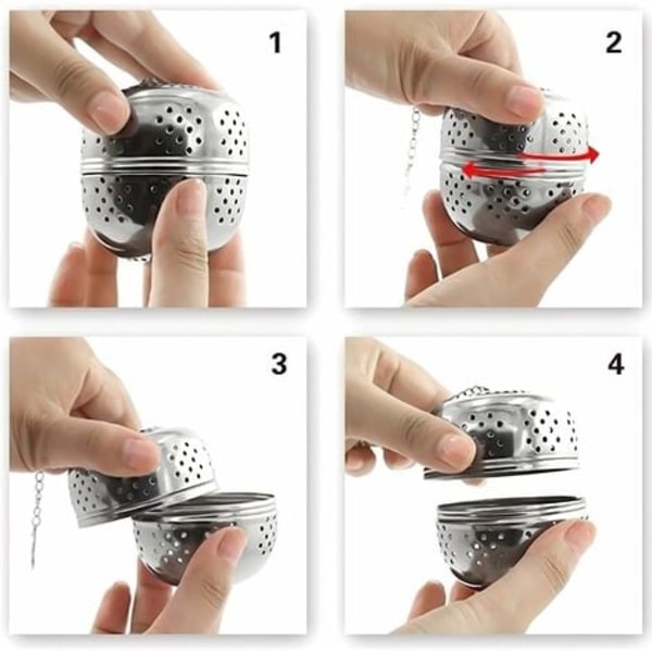 Stykker af rustfrit stål te-infuser te-infuser, te-infuser-si til te, krydderier og de fleste kopper og tekander, Fonepro