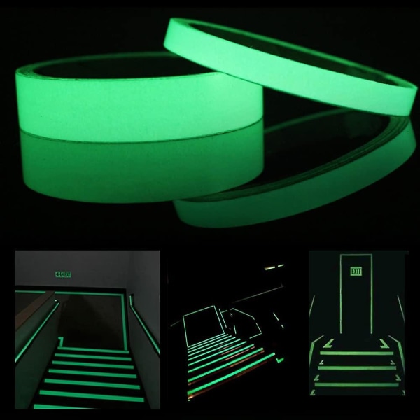 2st Glow In The Dark Tape - Självhäftande självhäftande tejp 10 m Två rullar Glow In The Dark Tape - Avtagbar/vattentät/fotoluminescerande