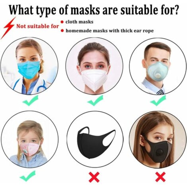 Maskeremforlænger, justerbar anti-stramning maske ørekrog Beskyttende silikonespænde til mænd, kvinder, børn 14,5*1,5 cm 8 stk.