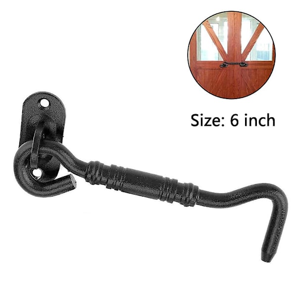 Piao 1 kpl myrskykoukku ruostumatonta terästä oven koukku oven salpa ikkunan salpa hytin oven portin lukko 4 kpl kiinnitysruuveilla Black 6 inch