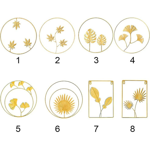 Gyldne jernvægskulptur i form af et Gingko-blad, Ahornblad, Skildpaddeblad, Palmeblad, Cannablad