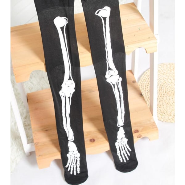 Black Bone Skull Sukkahousut Naisten Halloween-sukat