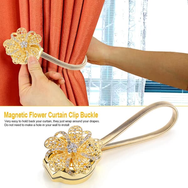 Foldbar Magnetisk Blomster Bælteclips Spændeholder Tilbehør Hjem Guld