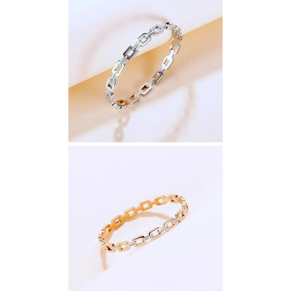 Enkelt genombrutet Zircon Titanium stålarmband