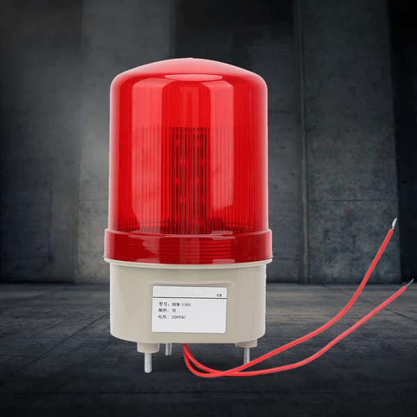 Roterende rød LED-advarselslampe 97 mm diameter 220VAC