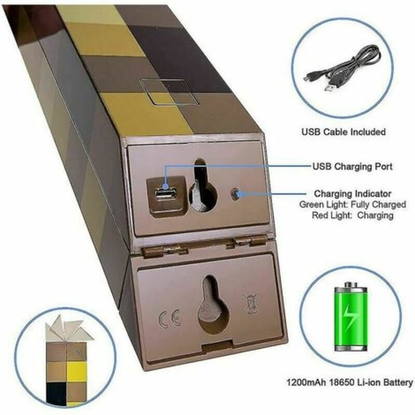 Minecraft Game Led Torch Skrivebord Sengelampe Natlys Indretning af hjemmet