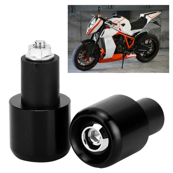 2 stk. Motorcykel Modifikation Tilbehør Styr Ende Prop til 22 mm Diameter Styr (Sort)