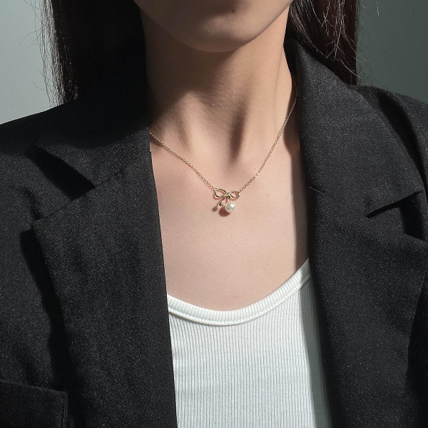 Halskæde Unik Vintage Butterfly Pearl Fashion smykker Ac7816