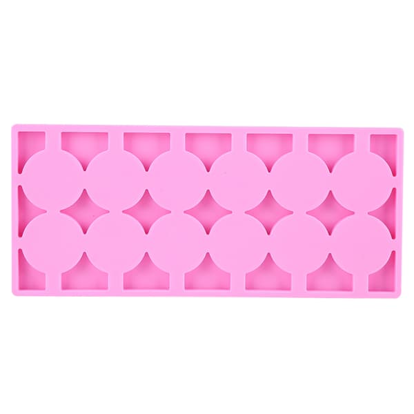 12 runde silikonform for slikkepinner, godteri, sjokolade