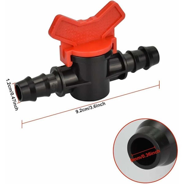12 STK Slange Havehane, Slange Vandingsventil 16*16mm Plastfitting afspærringsventil til udendørs havevandsventil C