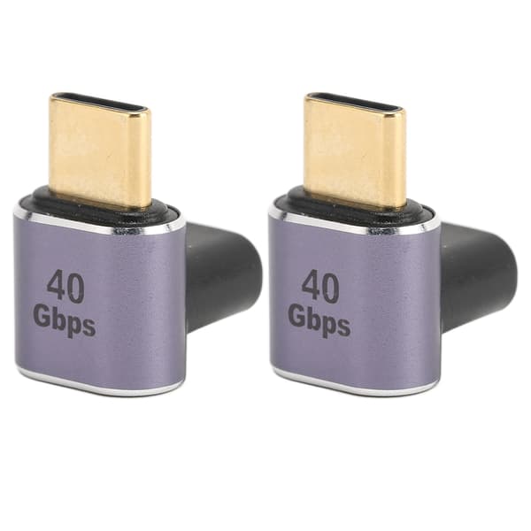 2 kpl USB-C uros-uros-sovitin 90 astetta PD 100W 40Gbps 8K60Hz HD Type C uros-uros-sovitin