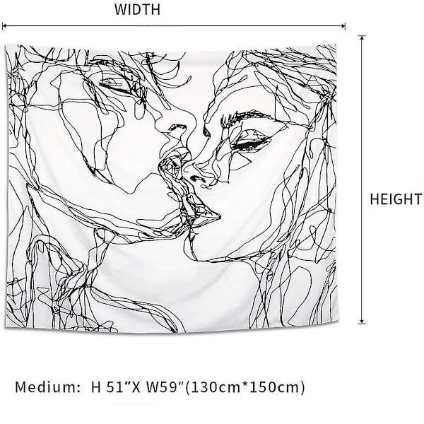 Minimalistinen Couple Kiss riippuva kangas kodin sisustukseen