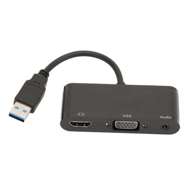 USB-HDMi 2-in-1 Musta 1080P 60HZ 5Gbps USB 3.0 - VGA-sovitin Kokouksiin ja viihteeseen