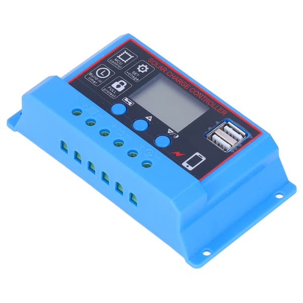 PWM Solarladdningsregulator LCD-display 12V 24V 10A för solpaneler