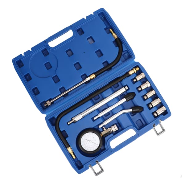 17 Cylinderkompressionstestare Kit Digital Mätare 0-300 PSI Universal Motor Tryckdetektering