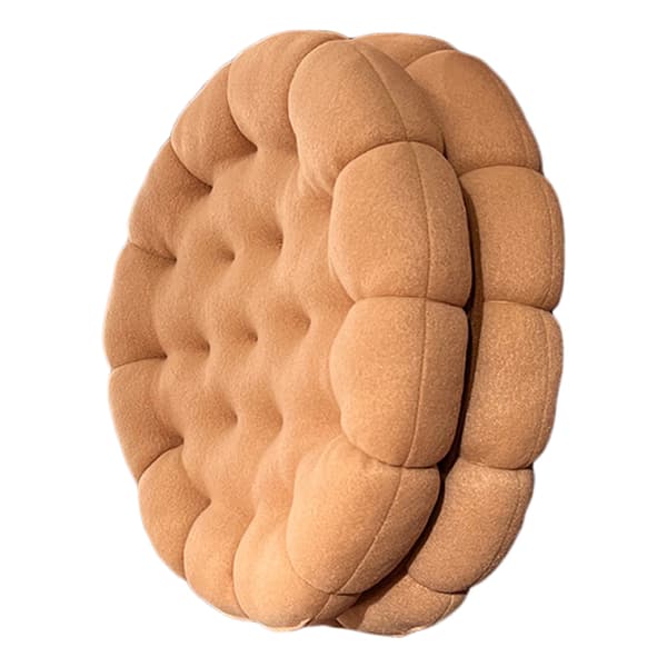 Cookie Kudde Mjukt Andningsbar PP Bomullsfyllning Sittdyna Sovsal Sovrum Sängkant 450g Aprikos
