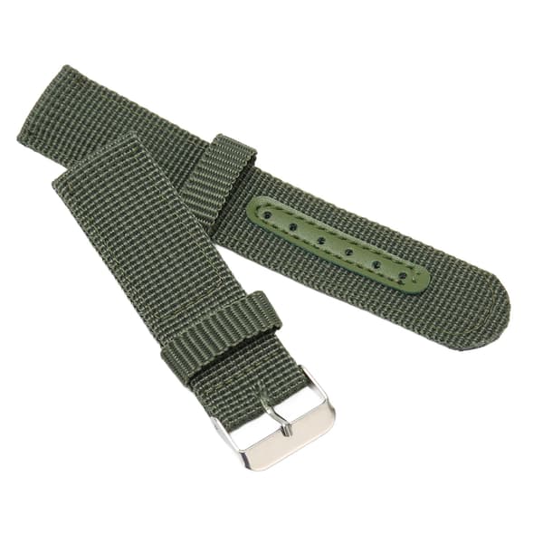 22 mm Lærred Quick Release Udskiftningsurrem Grøn til Mænd og Kvinder