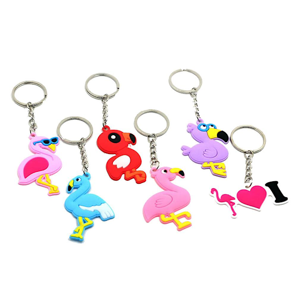 12 st Nyckelring Dekorativt Mode Flamingo Kreativ Vacker Nyckelring Hängande Ornament Nyckelring för vänner