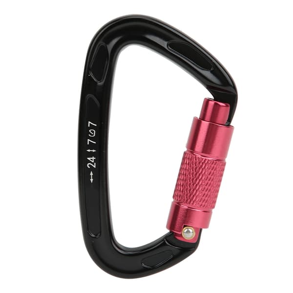 7075 Flygplansaluminium Master Lock Karabiner D-Ring Säkerhetsspänne Säkerhetsutrustning för utomhusklättring Camping Hängmatta Svart