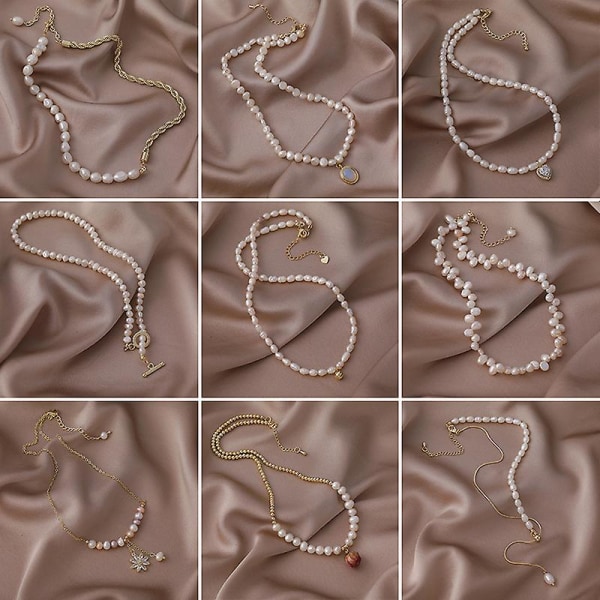 Halskæde Vintage uregelmæssig barok perle piger&#39; Modesmykker Ac3314 necklace A720