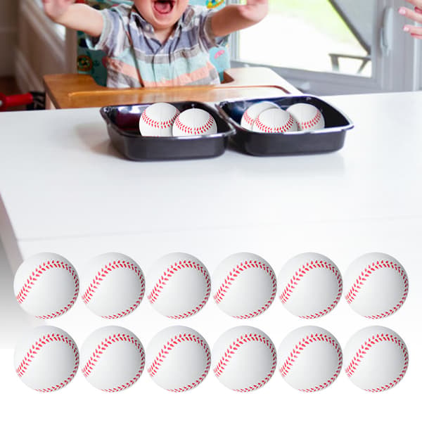 12PCS 6.3CM Barnlekplats Full Core Mjuk EVA Elastisk Boll Minska Tryck Stress Barnleksak Baseboll