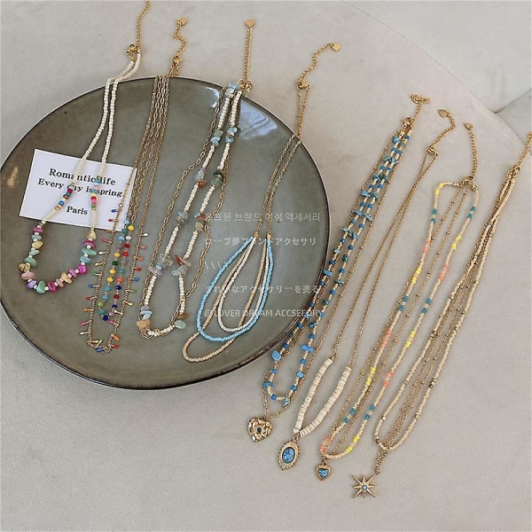 Halsband Sten Sommar Outfit Modesmycken Ac1104