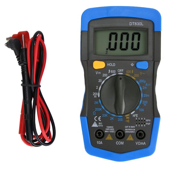 Bärbar LCD Digital Multimeter AC DC Spänningsströmtestare DT830L