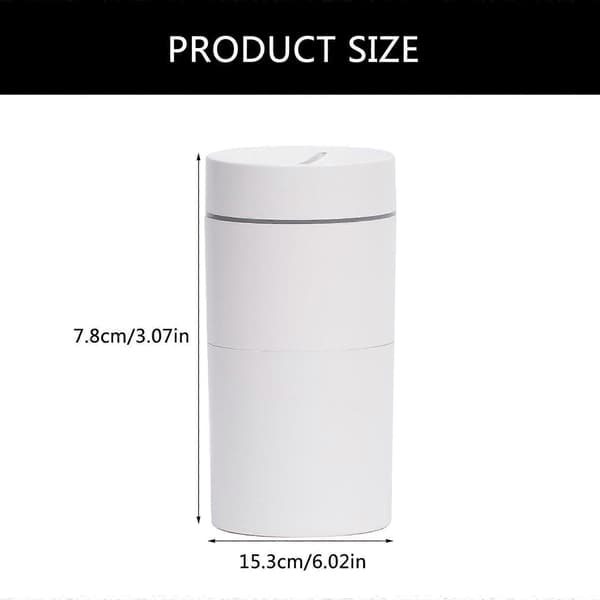 Bærbar Mini Luftfukter 180ml Trådløs Bærbar Liten Luftfukter USB Oppladbar Skrivebordsluftfukter Eterisk Olje grå grey