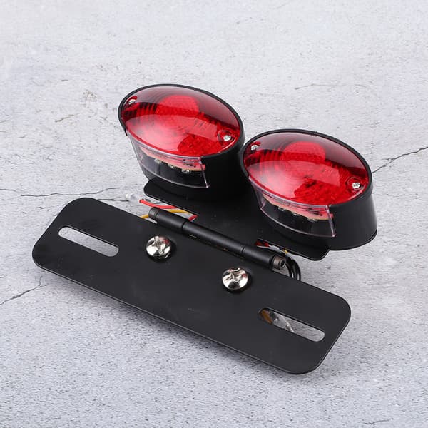 Universal LED Oval Motorcykel Blinklys Nummerplade Lys Dobbelt Pære Montering