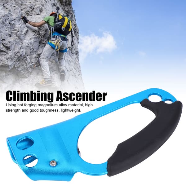 Blå 7075 Flygplansaluminiumlegering Högerhands Klätter Ascender Repklättrare Utomhusutrustning