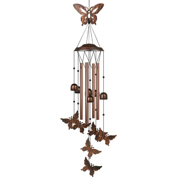 Galvaniseret metal Butterfly Wind Chime Ornament Hjemmehave Udendørs messingdekoration, til have, gård, indendørs og udendørs