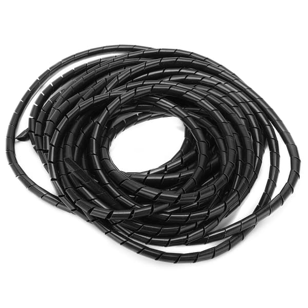 Spiral Ledningsvikling Fleksibel Kabelorganisator 8mm 10 Meter Sort til Kabler