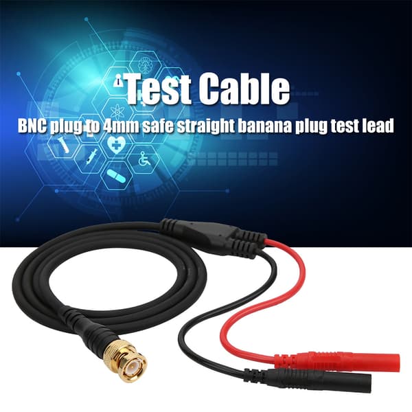 Forgylt BNC til 4 mm Bananplugg Testledning
