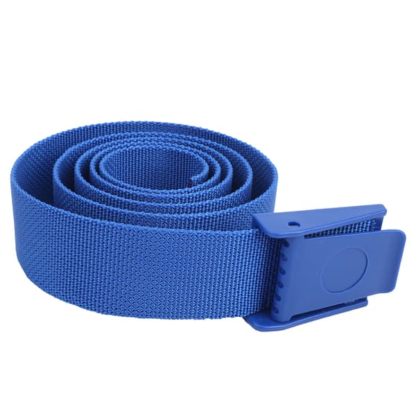 150 cm lett nylonbelte med plastspenne, blå