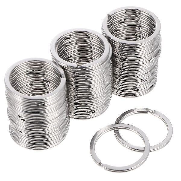 50 stk Rustfrit stål Praktisk Holdbar Genanvendelig Let Flad Split Ring Nøglering Medarbejder Venner