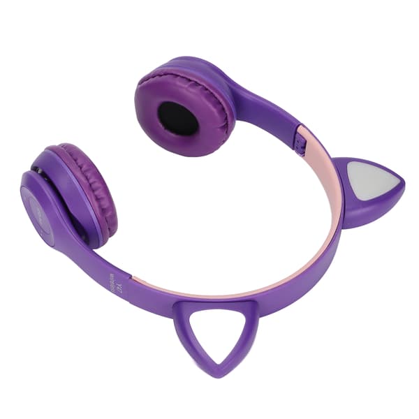Tecknade Kattöron Bluetooth Headset Stabil Stereo Trådlöst BT Headset för Tjejer