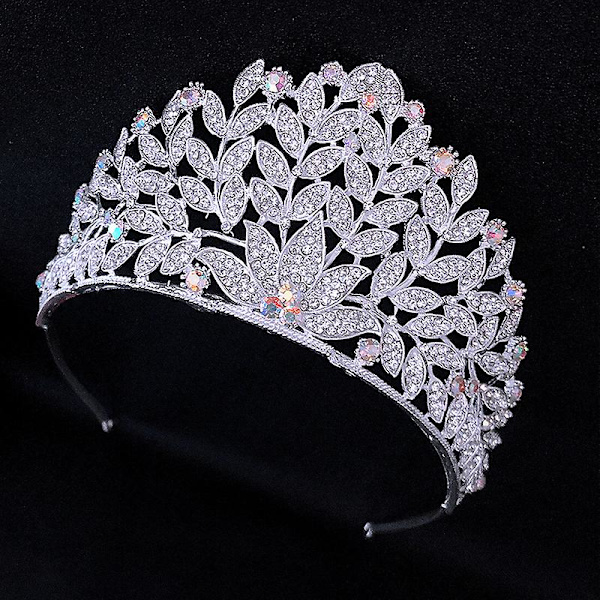 Europeiska och amerikanska barocken Bride Crown Fascinator Strass Hårprydnader Princess Crown Silver