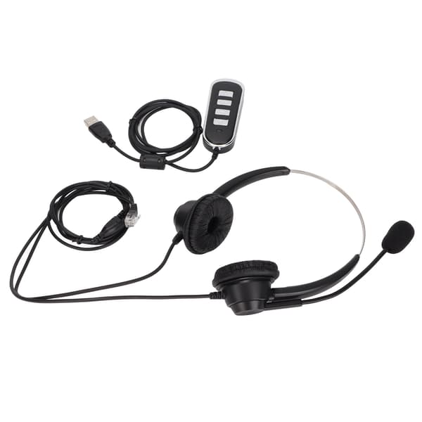USB Call Center Headset med Mikrofon Støjreducerende Binaural RJ9 Kabel