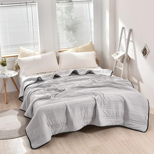 Enfärgat istäcke, maskintvättbart luftkonditioneringstäcke för sovrum Grey 180x220