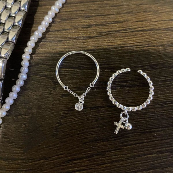 Ring Cross S925 hopea muotikorut Ac5181 2