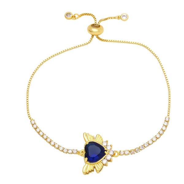 Armbånd Vintage Zircon Heart Stud Fashion smykker Ac9857 Blue