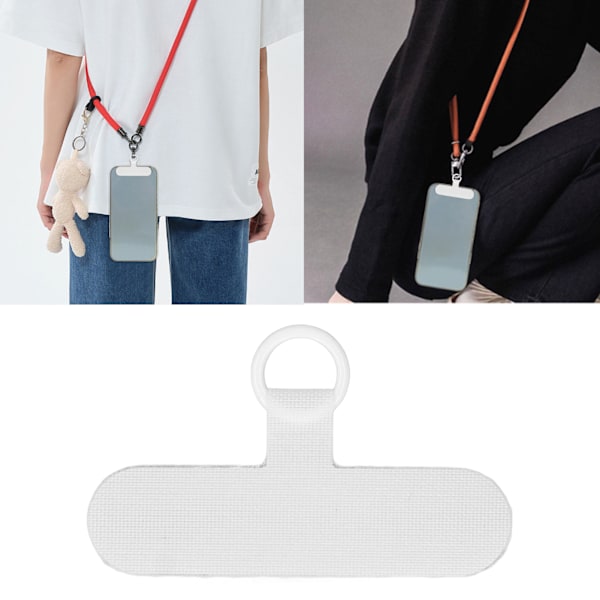 10 kpl Universal Phone Tether Tabs - Liimattomat kaulanauhan paikat useimmille älypuhelimille, valkoinen