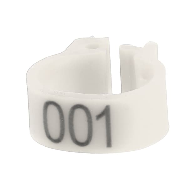 100 stk. 8MM Hvite Plast Fuglebeinringer