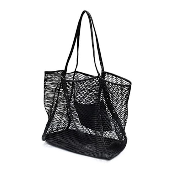 Mesh Beach Tote Dame Skulder Håndtaske A916-624 Black