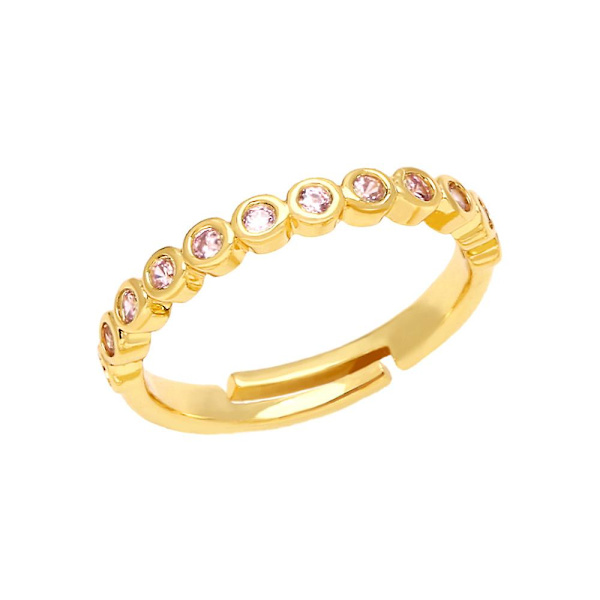 Ring Vintage Zircon Metallic Element Modesmycken Ac10044 Pink