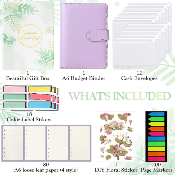 A6 Pu Läder Notebook Planner Organizer Purple